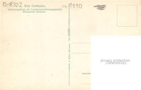 Bad Gottleuba-Berggiesshuebel Genesungsheim Zentralbad und Haupteingang – Bild 2