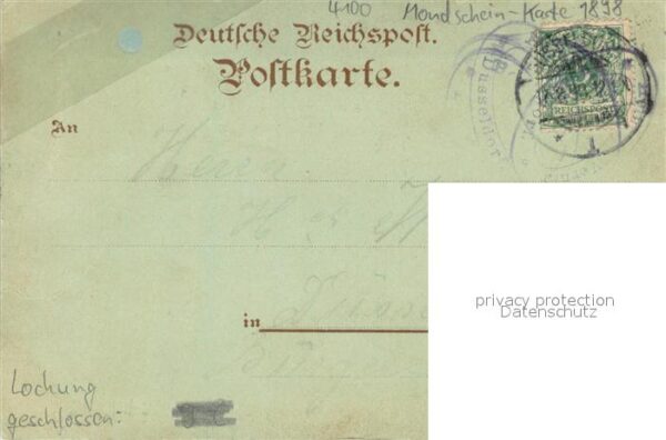 Duisburg Ruhr Rathaus stadt-Tonhalle Merkator-Denkmal Mondschein-Karte – Bild 2