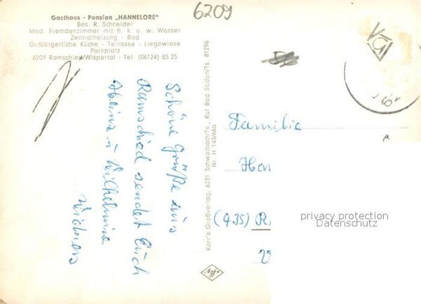 Ramschied Gasthaus-Pension Hannelore wispertal WeisensteinSauerbrunnen Hirschwie – Bild 2