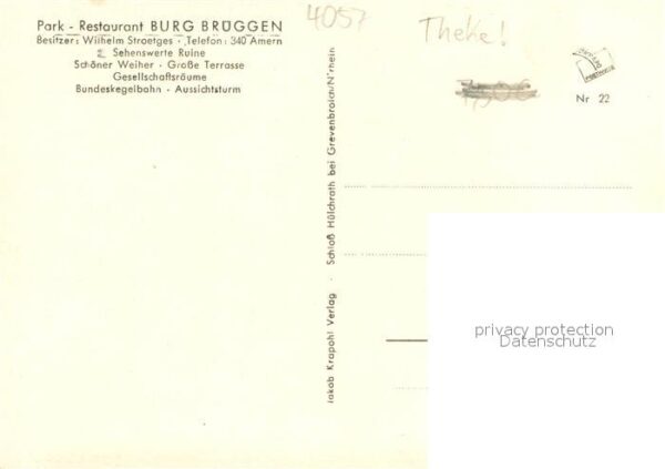 Amern Park-Restaurant Burg-Brueggen Innenansicht Theke – Bild 2