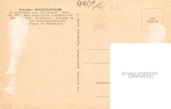Laer Steinfurt Gaststaette Waldschloesschen Innen- und Aussenansicht – Bild 2