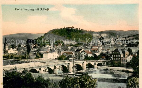 Hohenlimburg Teilansicht m. Bruecke und Schloss