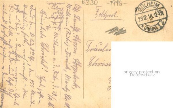 Muelheim Ruhr Walkmuehle Feldpost – Bild 2