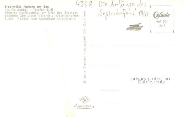 Haltern See Stadtmuehle die Anfaenge des Seglerhafens – Bild 2