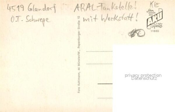 Schwege Osnabrueck Kirchenansicht dorfstrasse Schulgebaeude Aral-Tankstelle Auto – Bild 2