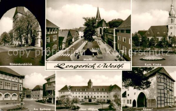 Lengerich Westfalen Kath. Kirche Markt Roemerdurchblick Rathaus Haus Widum