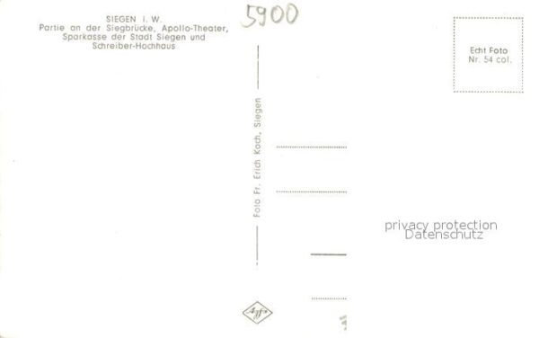 Siegen Westfalen Partie an der Siegbruecke m. Apollo-Theater u. Schreiber-Hochha – Bild 2