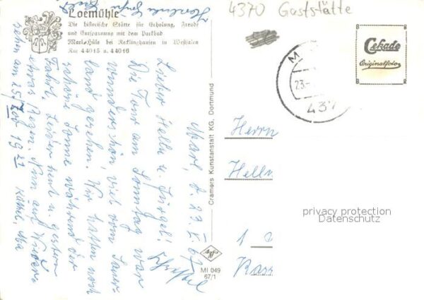 Huels Marl Gaststaette Loemuehle Schwimmbad Garten Muehlengraben – Bild 2