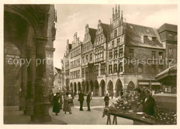 Muenster Westfalen Blumenmarkt am Rathaus