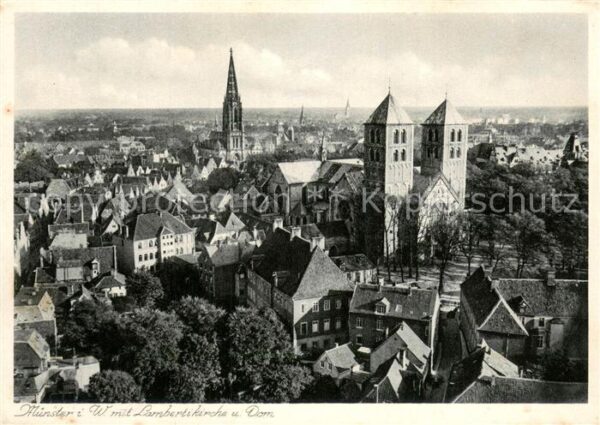 Muenster Westfalen Lambertikirche und Dom