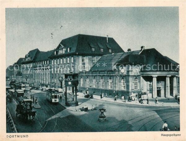 Dortmund Hauptpostamt m. Strassenbahnen