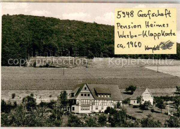 Grafschaft Sauerland Pension Heimes Werbekarte