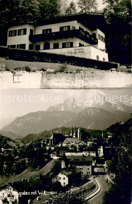 Berchtesgaden Pension Haus am Berg u. Teilansicht d. Stadt m. Watzmann