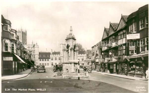 Wells Mendip Sommerset The Market Place und Red Lion Hotel