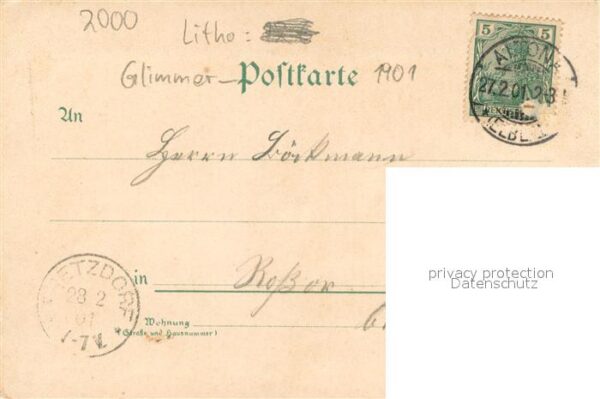 Hamburg Hafen mit Schiffen Litho-Glimmer-Karte – Bild 2