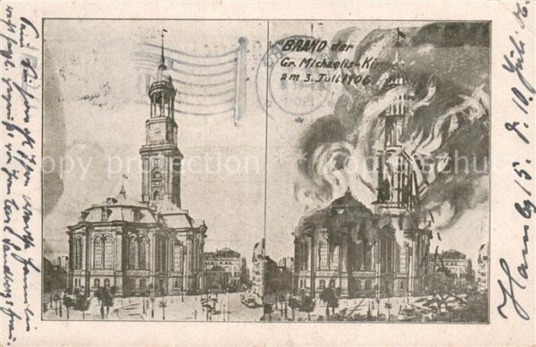 Hamburg Brand der Michaelis Kirche