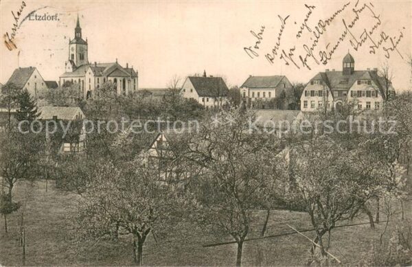 Etzdorf Sachsen Ortsansicht mit Kirche