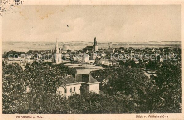 Crossen Oder Krosno Odrzanskie Blick von Wilhelmshoehe