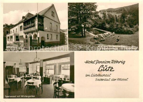 Luetz Kastellaun Hotel Roehrig Kinderspielplatz Pool Speisesaal mit Wintergarten