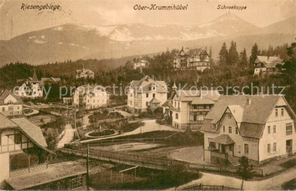 Ober-Krummhuebel Karpacz Riesengebirge Ortsansicht Riesengebirge Schneekoppe