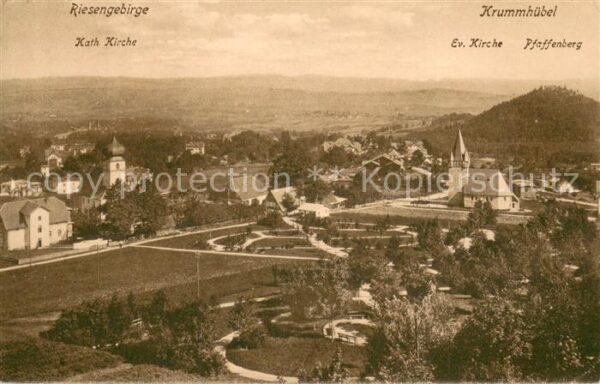 Krummhuebel Karpacz Riesengebirge Panorama Riesengebirge Kath Kirche Ev Kirche P