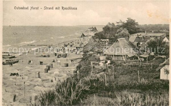 Horst  Ostsee Niechorze Strand mit Rauchhaus