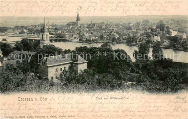 Crossen Oder Krosno Odrzanskie Blick von der Wilhelmshoehe