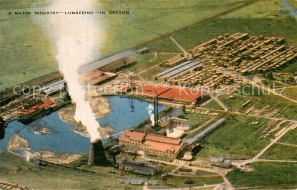 Langlois Oregon Major Industry Lumbering Air view