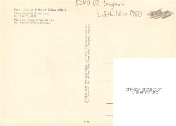 Langenei Hotel Pension Heinrich Schweinsberg Fliegeraufnahme – Bild 2