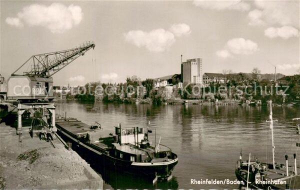 Rheinfelden Baden Frachter am Kai