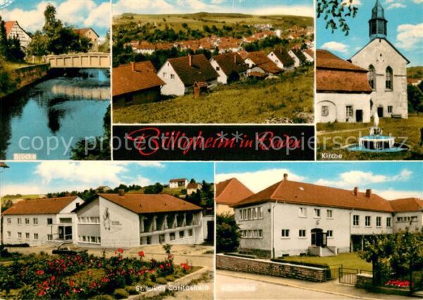 Billigheim Baden Bruecke Panorama Kirche St Lukas Caritasheime Schulhaus