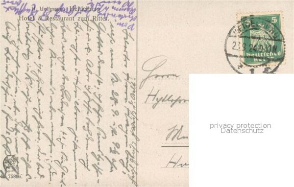 Kuenstlerkarte H.Hofmann Nr.758 u. Heidelberg – Bild 2