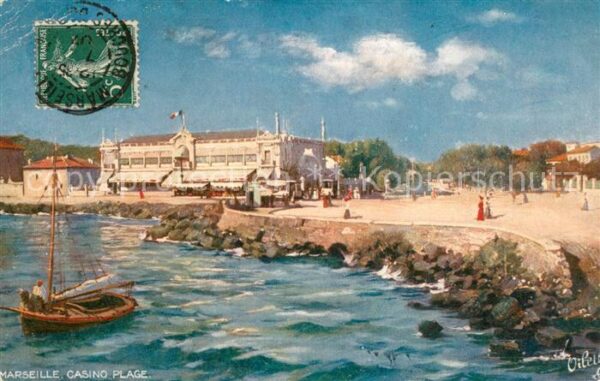 Kuenstlerkarte Oilette Nr.11 Marseille Casino Plage