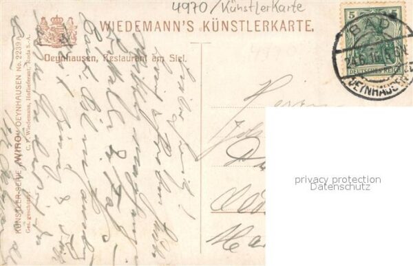 Kuenstlerkarte Wiro Nr.2239 Oeynhausen Restaurant am Siel – Bild 2