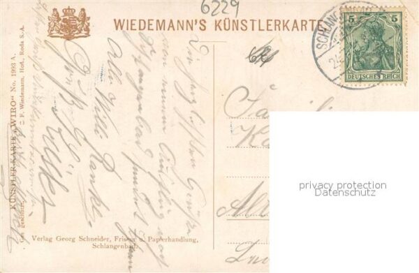 Kuenstlerkarte WIRO Nr. 1993 Wildbad Schlangenbad – Bild 2