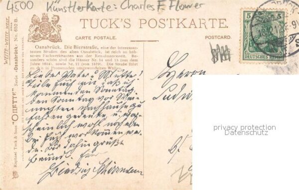 Kuenstlerkarte Charles F.Flower Osnabrueck – Bild 2