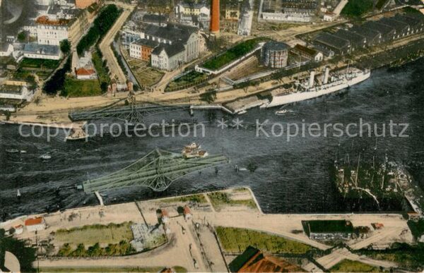 Wilhelmshaven Grosse Drehbruecke und Umgebung Fliegeraufnahme