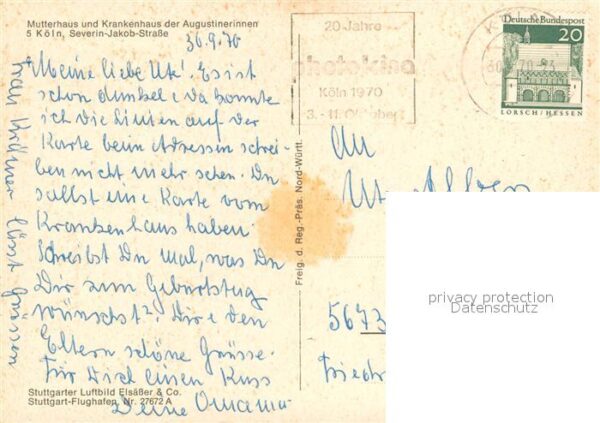 Koeln  Rhein Mutterhaus und Krankenhaus der Augustinerinnen Fliegeraufnahme – Bild 2