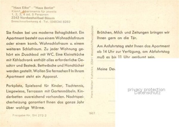 Buesum Nordseebad Fliegeraufnahme mit Haus Elke und Haus Berlin – Bild 2