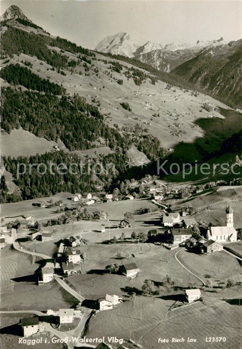 Raggal AT im Gross Walsertal Fliegeraufnahme