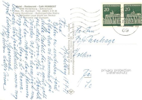Schlierbach Heidelberg Hotel Restaurant Humbert Fliegeraufnahme Gastraeume – Bild 2