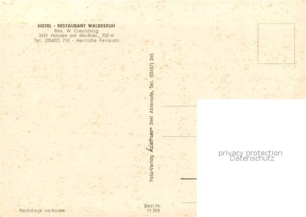 Hausen Hessisch Lichtenau Hotel Restaurant Waldesruh – Bild 2