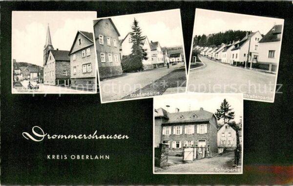 Drommershausen Kirche Strassenpartien Schulpartie