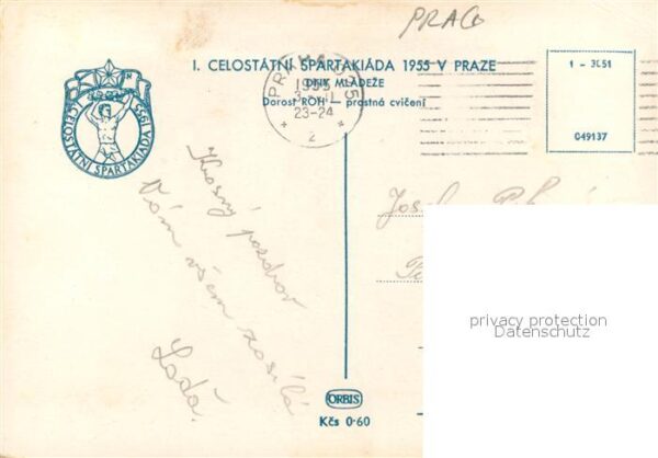 Prag  Prahy Prague Celostatni Spartakiada 1955 – Bild 2