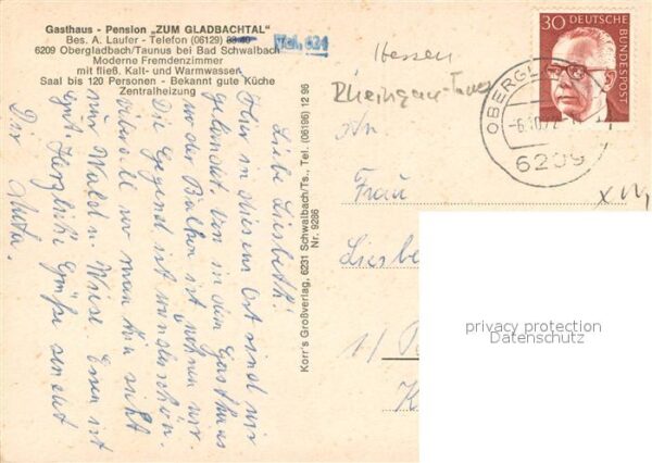 Obergladbach Gasthaus Pension Zum Gladbachtal – Bild 2