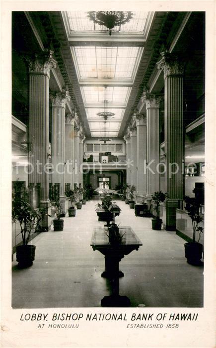 Honolulu Lobby. Bishop National Bank of Hawaii