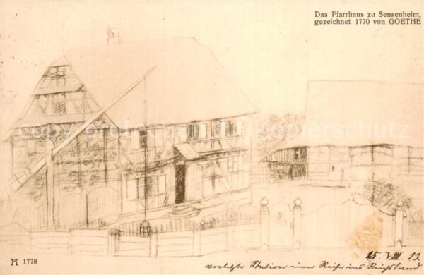 Sensenheim Wien Pfarrhaus zu Sensenheim gezeichnet 1770 v. Goethe
