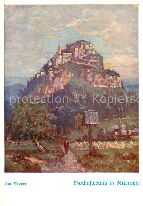 Hochosterwitz Burg oelgemaelde d. Burg Kuenstlerkarte Karl Truppe