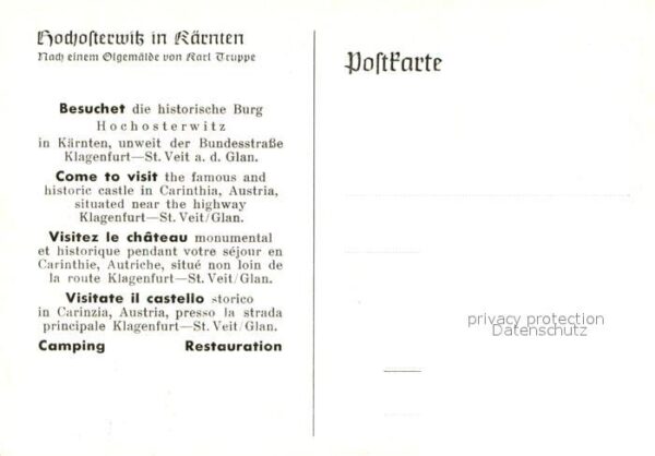 Hochosterwitz Burg oelgemaelde d. Burg Kuenstlerkarte Karl Truppe – Bild 2