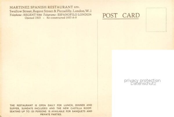 London  UK Martinez Spanish Restaurant Sherry Lounge – Bild 2